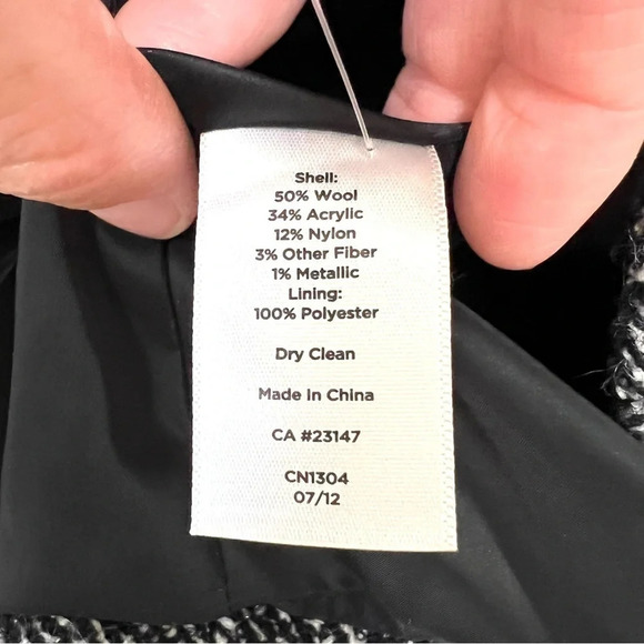 Talbots Wool Tweed Black Glen Plaid Blazer Jacket Size 4 Petite - Picture 8 of 12